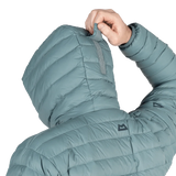 Mountain Equipment Earthrise Hooded Men's Jacket in Goblin Blue - Hood Toggle Detail Model