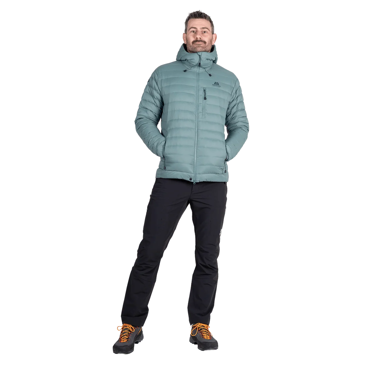 Mountain Equipment Earthrise Hooded Men's Jacket in Goblin Blue - Walking Model