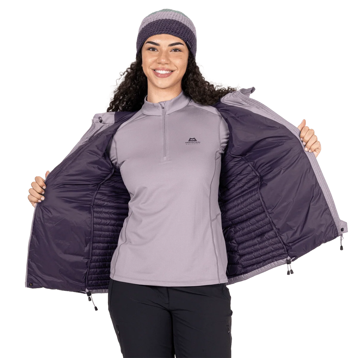 Mountain Equipment Earthrise Hooded Women's Jacket in Allium - interior detail