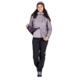 Mountain Equipment Earthrise Hooded Women's Jacket in Allium - packed into hand pocket detail