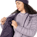 Mountain Equipment Earthrise Hooded Women's Jacket in Allium - security pocket detail