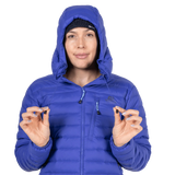 Mountain Equipment Earthrise Hooded Women's Jacket in Clematis - chest pocket detail