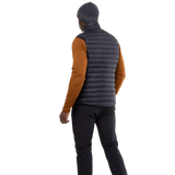 Mountain Equipment Earthrise Men's Vest in Black/Black - back, worn