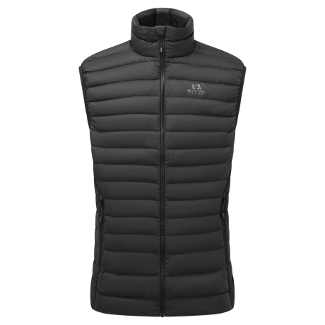 Mountain Equipment Earthrise Men's Vest in Black/Black - flat lay