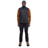 Mountain Equipment Earthrise Men's Vest in Black/Black - front, worn