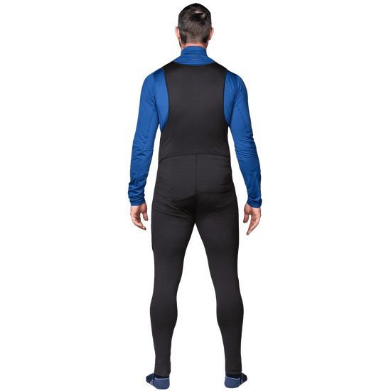 Mountain Equipment Eclipse Salopette in Black - Back Fit on Model