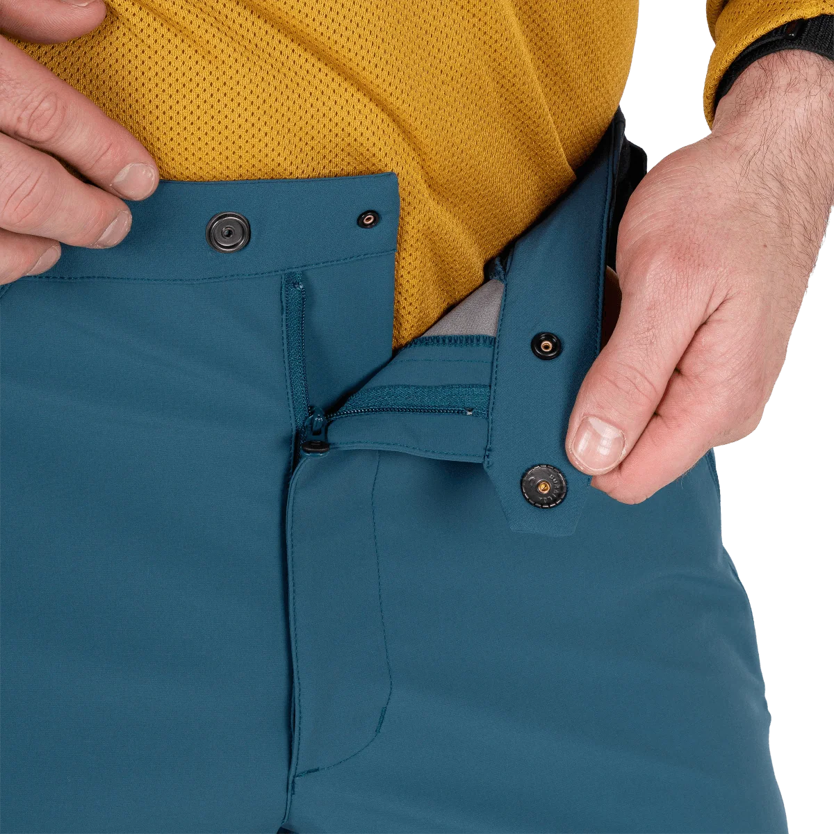 Mountain Equipment Epic Men's Pant in Majolica Blue - Waistband Closure