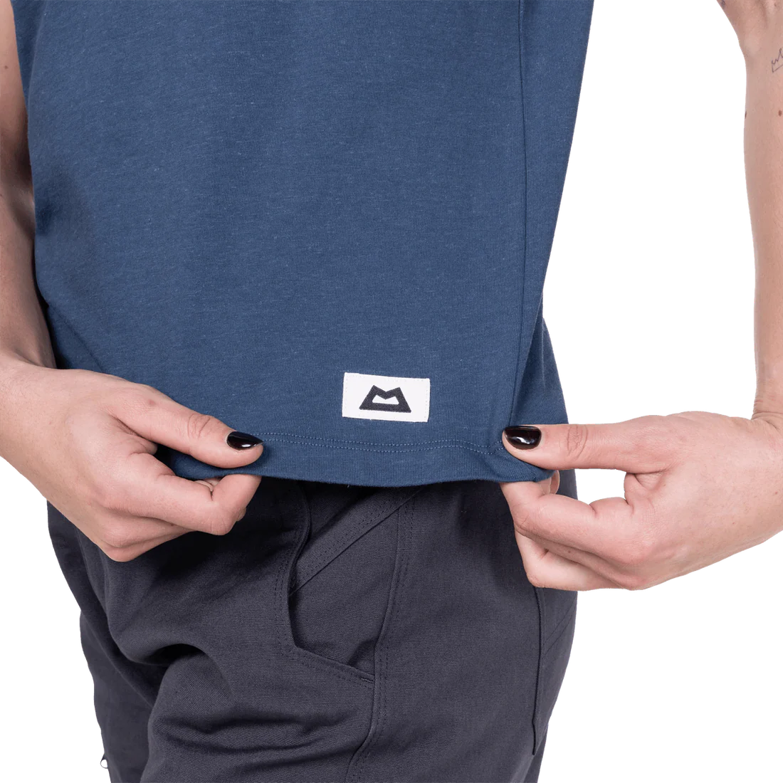 Mountain Equipment Fairhead Women's Tank in Dusk - Badge detail