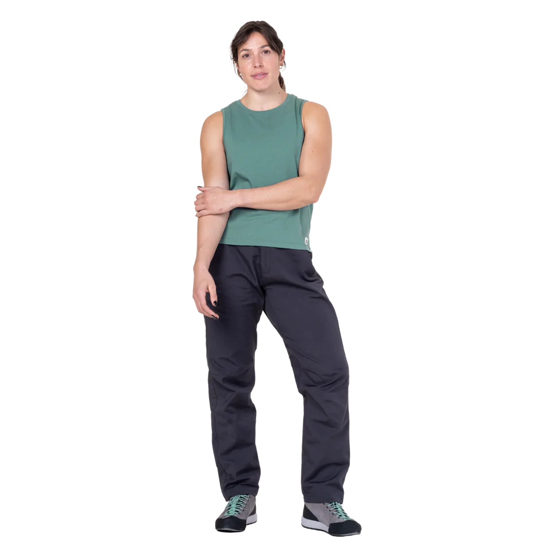 Mountain Equipment Fairhead Women's Tank in Sage - Front full length model view