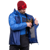 Mountain Equipment Fitzroy Men's Jacket in Admiral/Atlantic - On Model Pocket Open