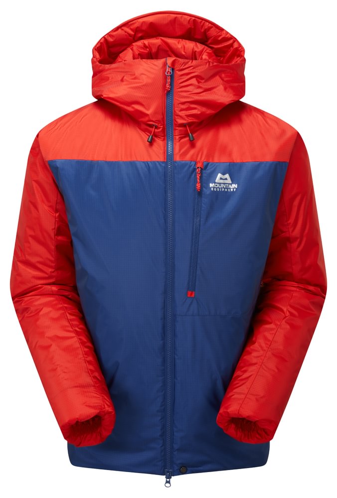 Mountain Equipment Fitzroy Men's Jacket in Admiral/Chili - Flat Lay Front