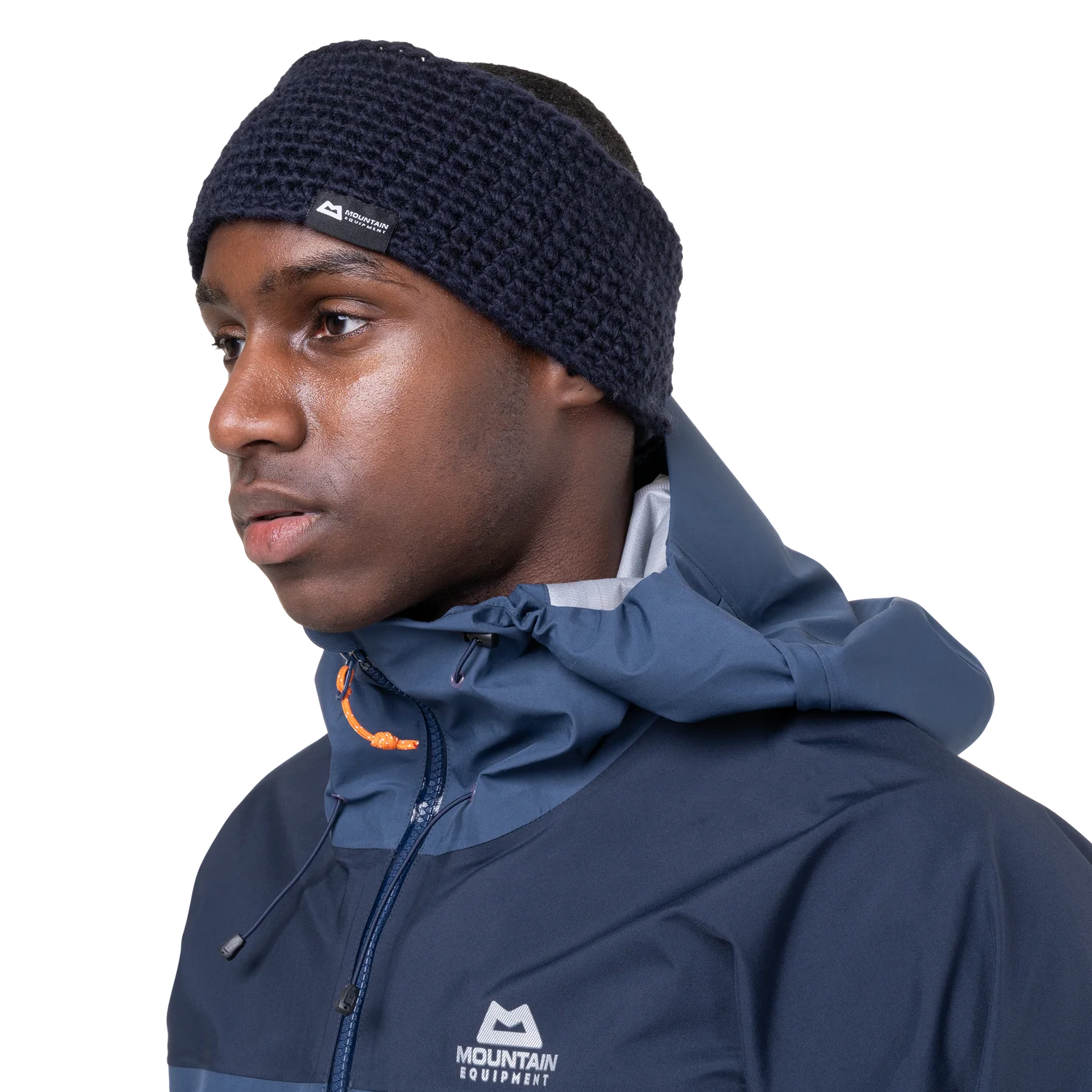 Mountain Equipment Flash Headband in Cosmos - On Model Side