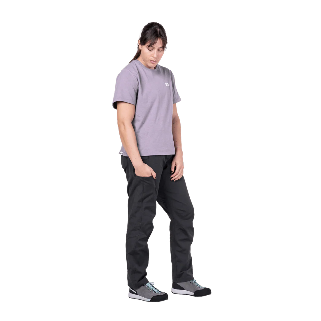 Mountain Equipment Flowstone Women's Pant in College Blue - Front full length model view 4