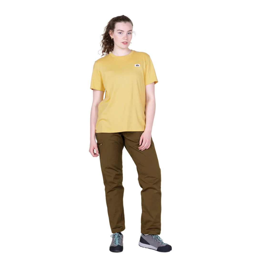 Mountain Equipment Flowstone Women's Pant in Desert Palm - Front full length model view