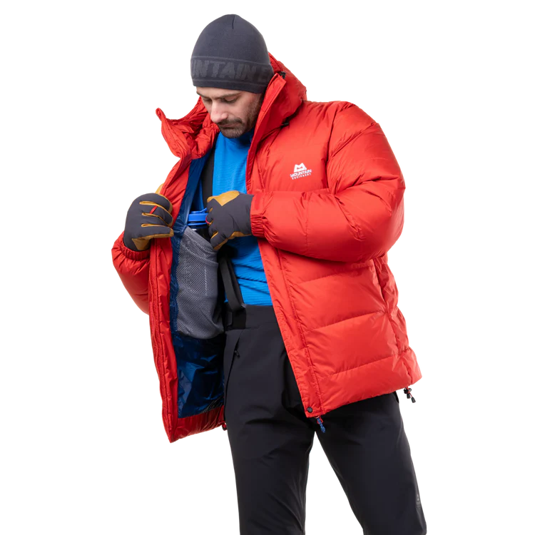 Mountain Equipment Gasherbrum Men's Jacket in Chili Red - On Model Open
