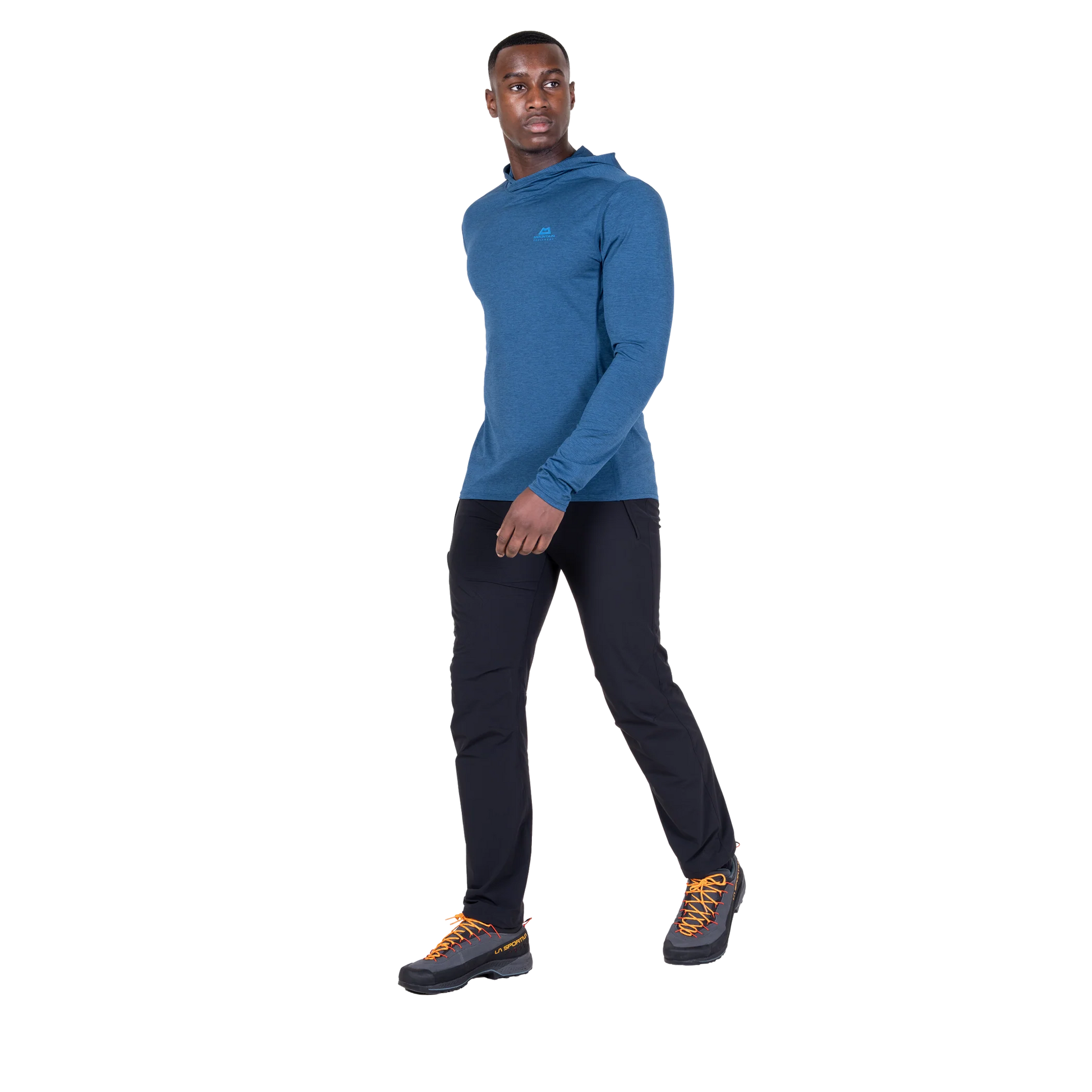 Mountain Equipment Glace Hooded Men's Top in Admiral Blue - Front view