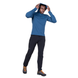 Mountain Equipment Glace Hooded Men's Top in Admiral Blue - Hood detail