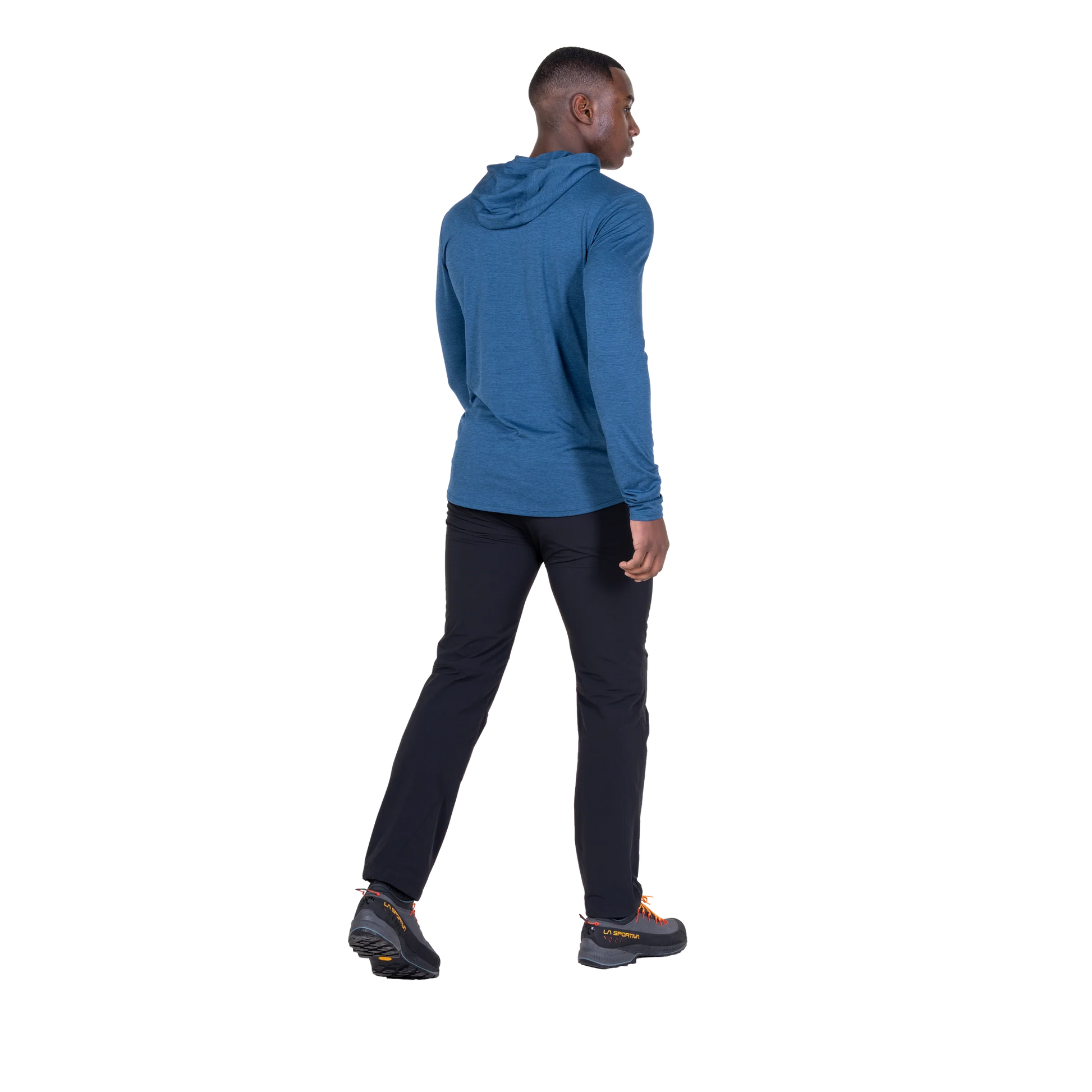 Mountain Equipment Glace Hooded Men's Top in Admiral Blue - Side view