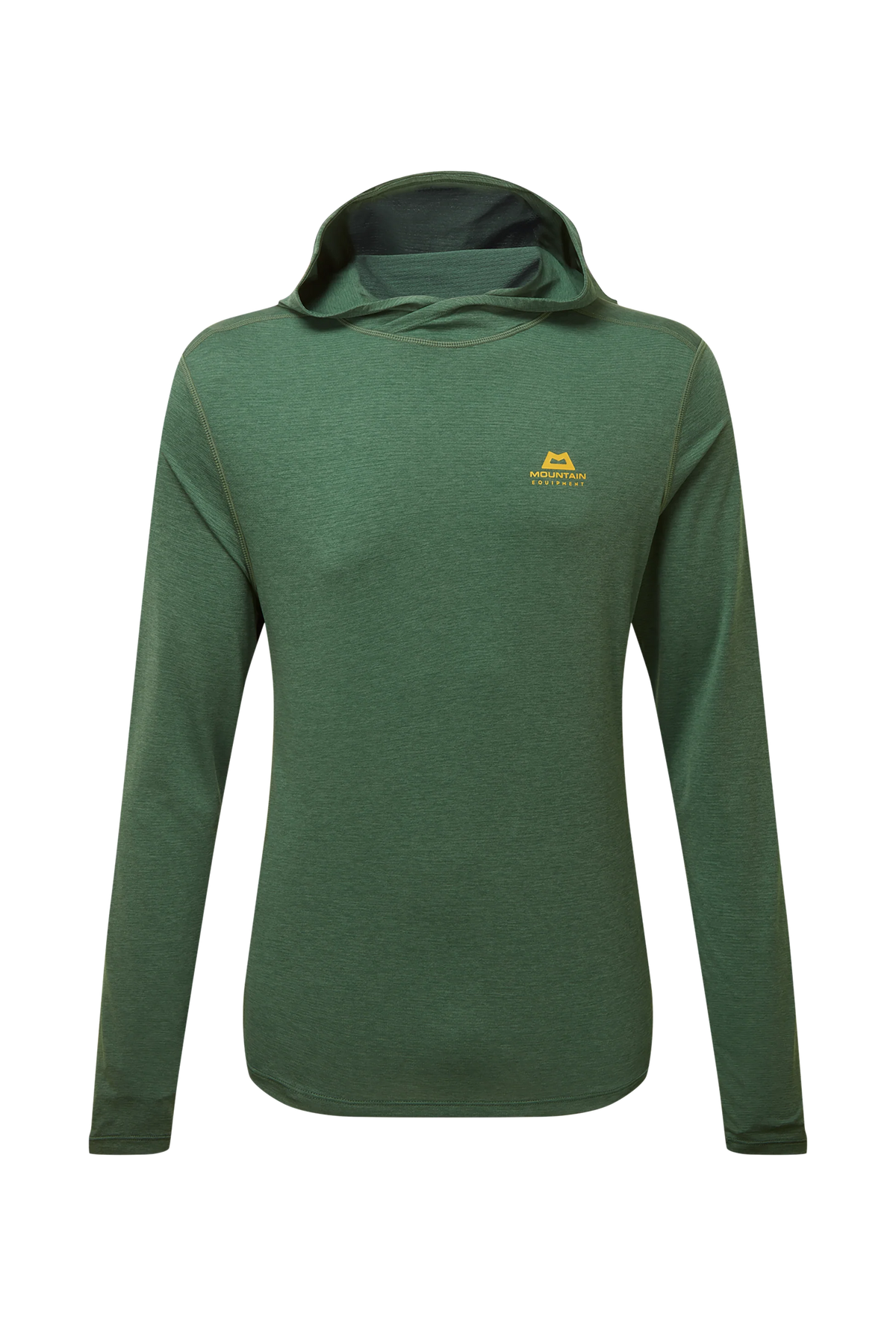 Mountain Equipment Glace Hooded Men's Top in Fern - Flat lay