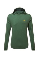 Mountain Equipment Glace Hooded Men's Top in Fern - Flat lay