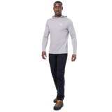 Mountain Equipment Glace Hooded Men's Top in Mist - Front walking