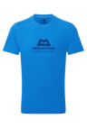 Mountain Equipment Headpoint Emblem Men's Tee in Atlantic Blue - Front Flat