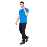Mountain Equipment Headpoint Emblem Men's Tee in Atlantic Blue - Side Model