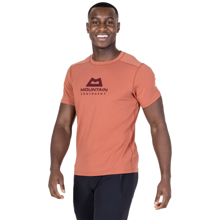 Mountain Equipment Headpoint Emblem Men's Tee in Etruscan Red - Front Model