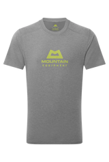 Mountain Equipment Headpoint Emblem Men's Tee in Flint Grey - Front Flat