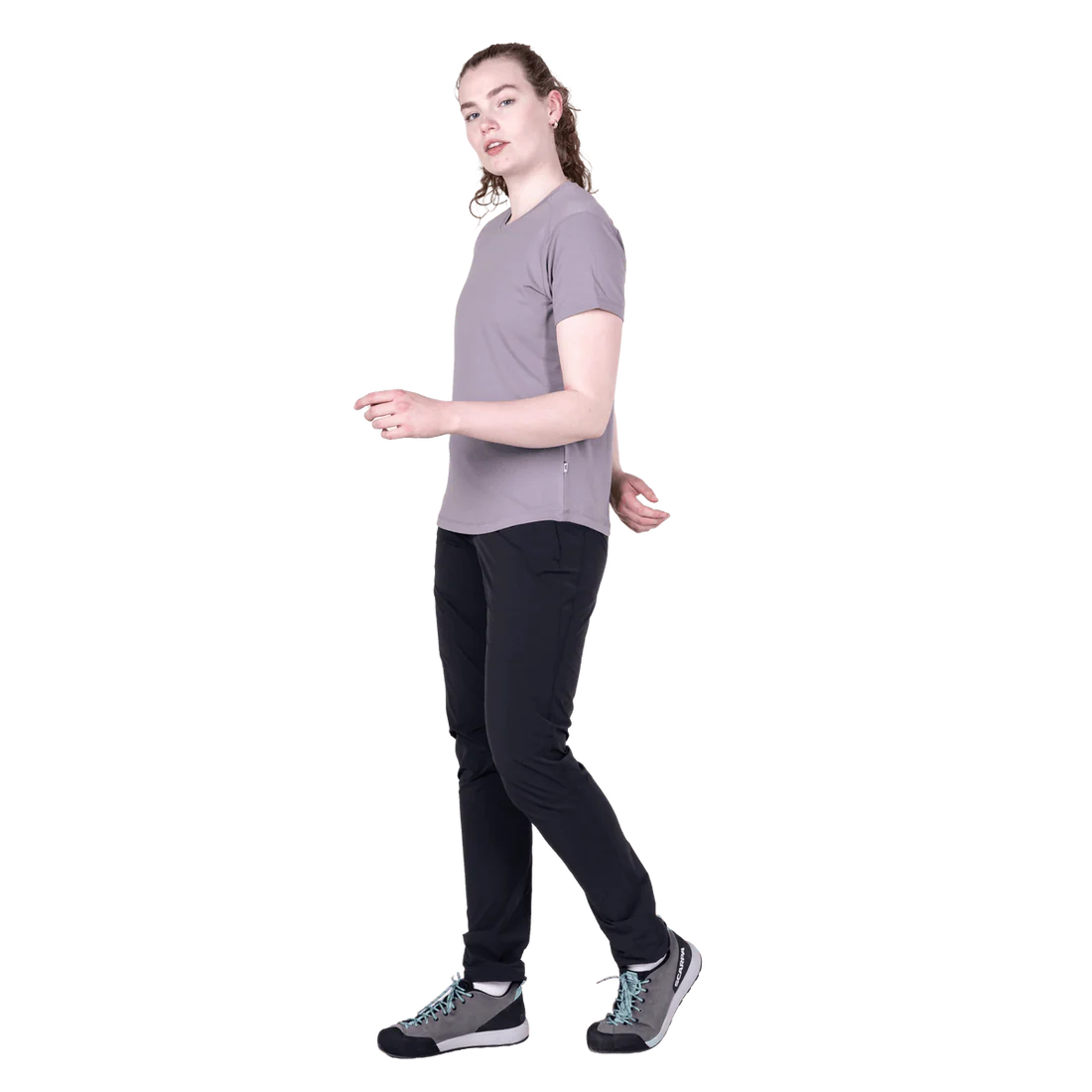 Mountain Equipment Headpoint Women's Tee in Allium - On Model Side