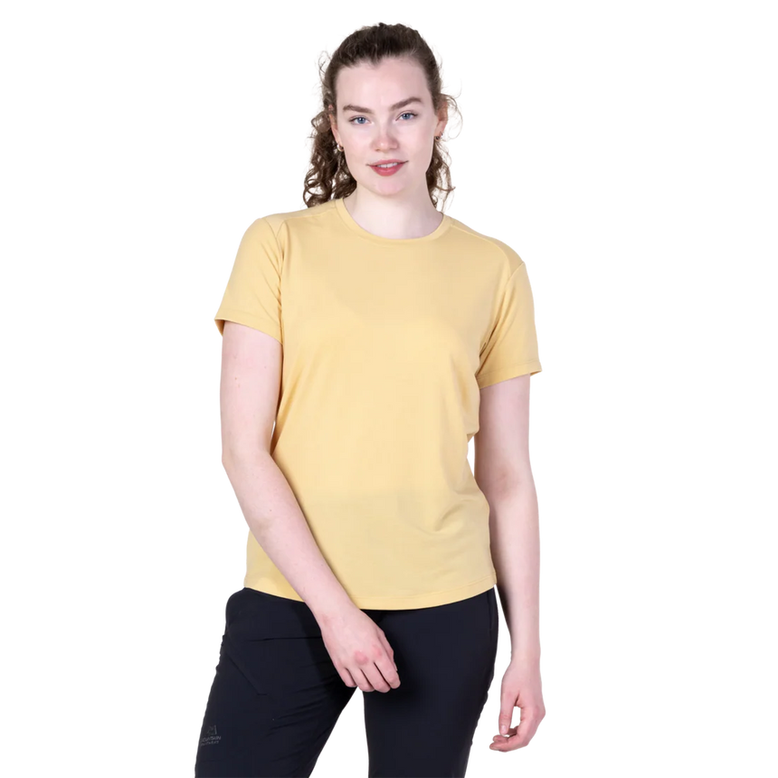 Mountain Equipment Headpoint Women's Tee in Rattan - On Model Front Walk