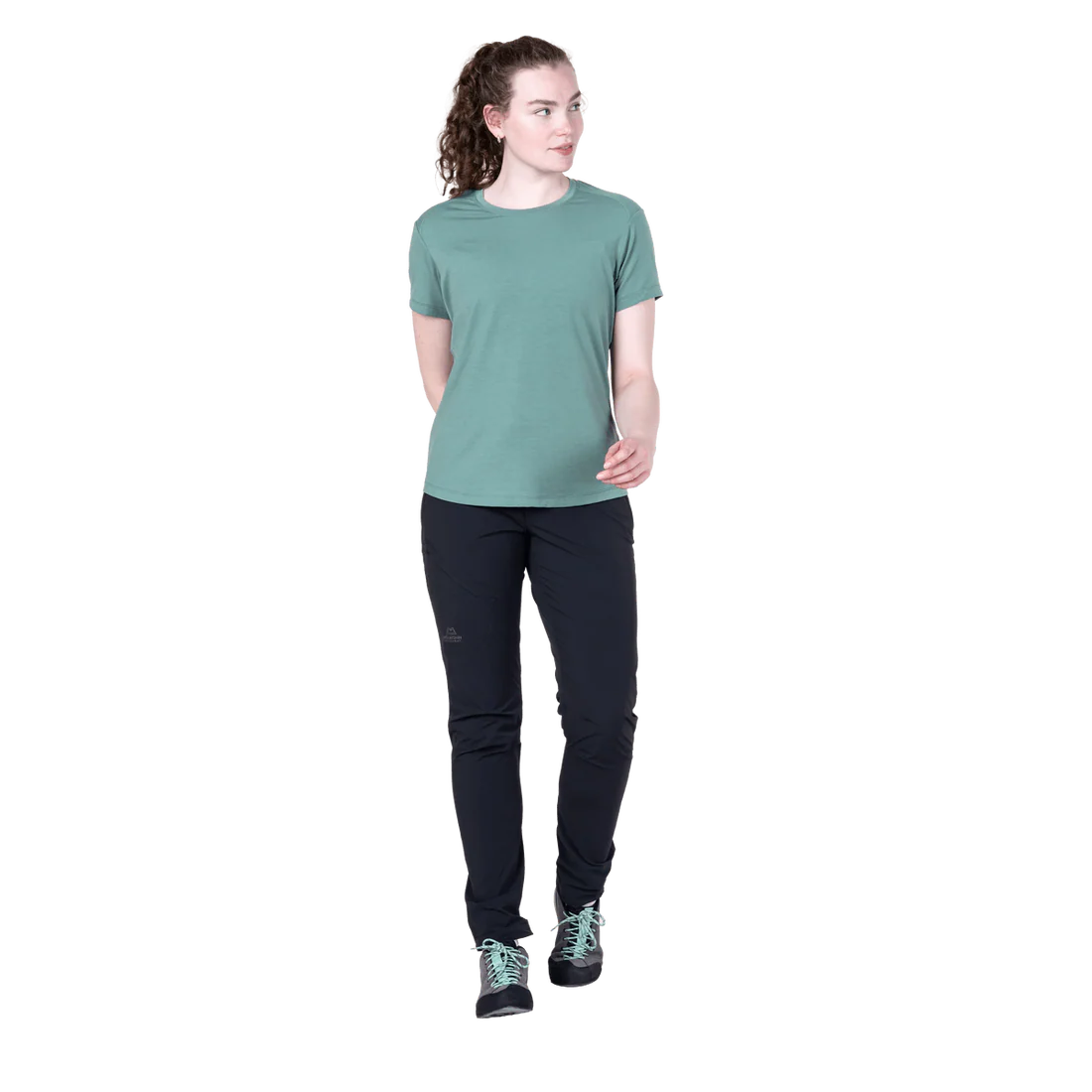 Mountain Equipment Headpoint Women's Tee in Sea Pine - On Model Front Full