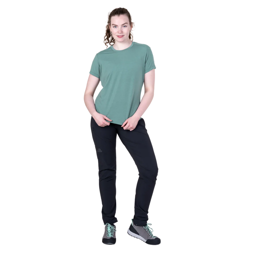 Mountain Equipment Headpoint Women's Tee in Sea Pine - On Model Front