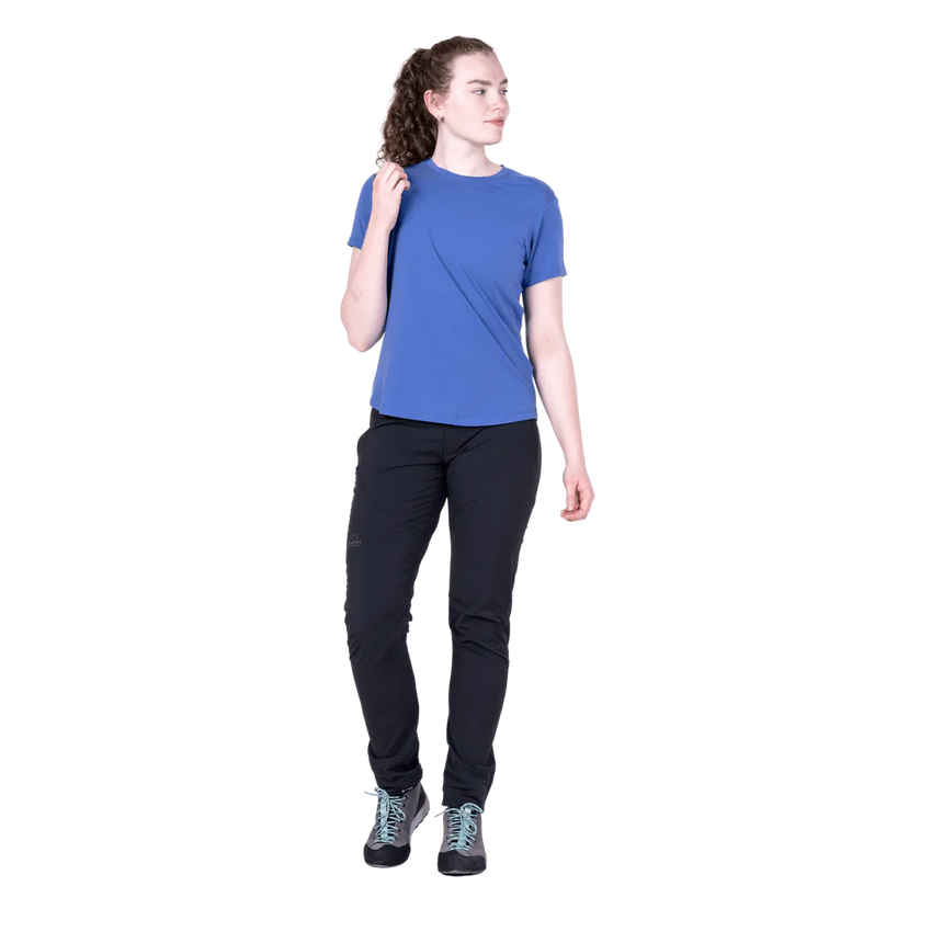 Mountain Equipment Headpoint Women's Tee in Vivid Blue - On Model Back