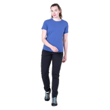 Mountain Equipment Headpoint Women's Tee in Vivid Blue - On Model Front Walk