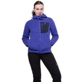 Mountain Equipment Highpile Hooded Women's Jacket in Clematis/Cosmos - On Model Front