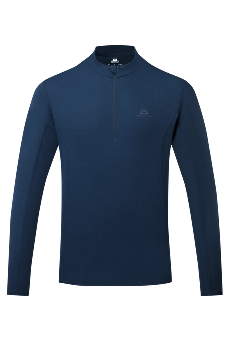 Mountain Equipment Ignis Long Sleeve Men's Zip Tee in Cosmos - Flat Lay