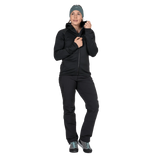 Mountain Equipment Jorasses Hooded Women's Jacket in Black - On Model Front Detail, Hood Up