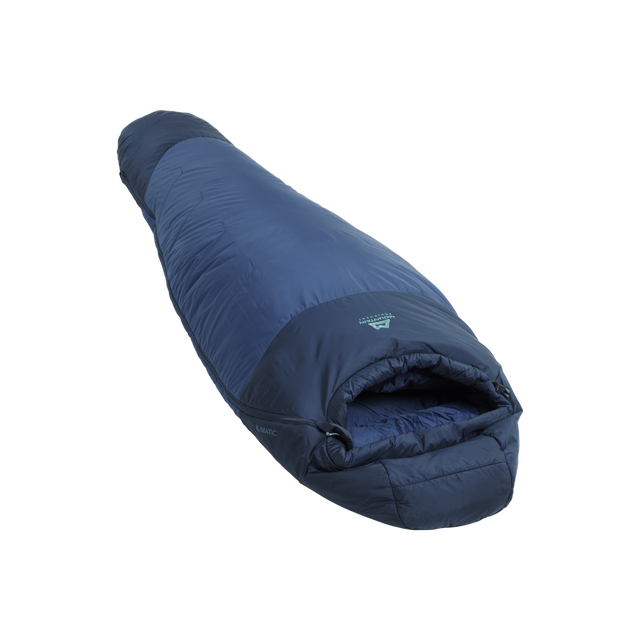Mountain Equipment Klimatic I Women's Sleeping Bag in Dusk - Full Length Product Shot