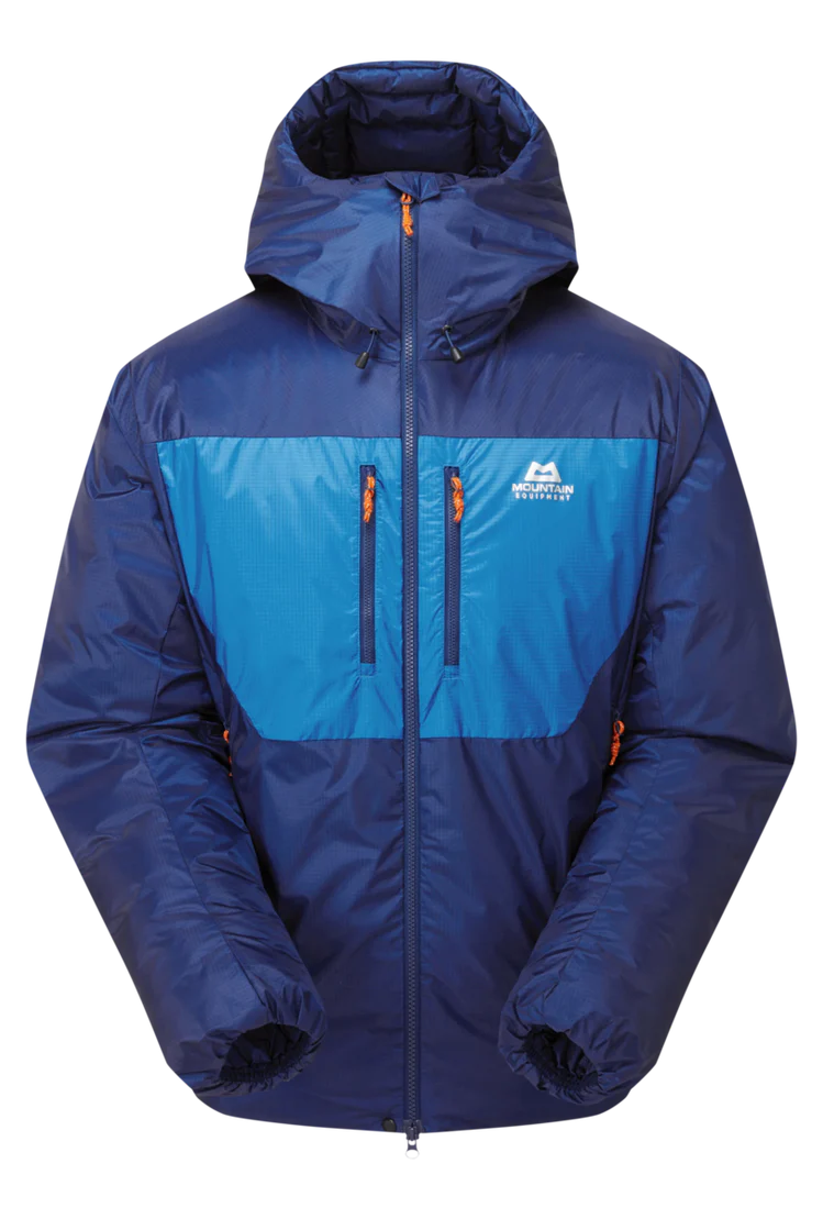 Mountain Equipment Kryos Men's Jacket in Admiral/Atlantic - Flat Lay Front