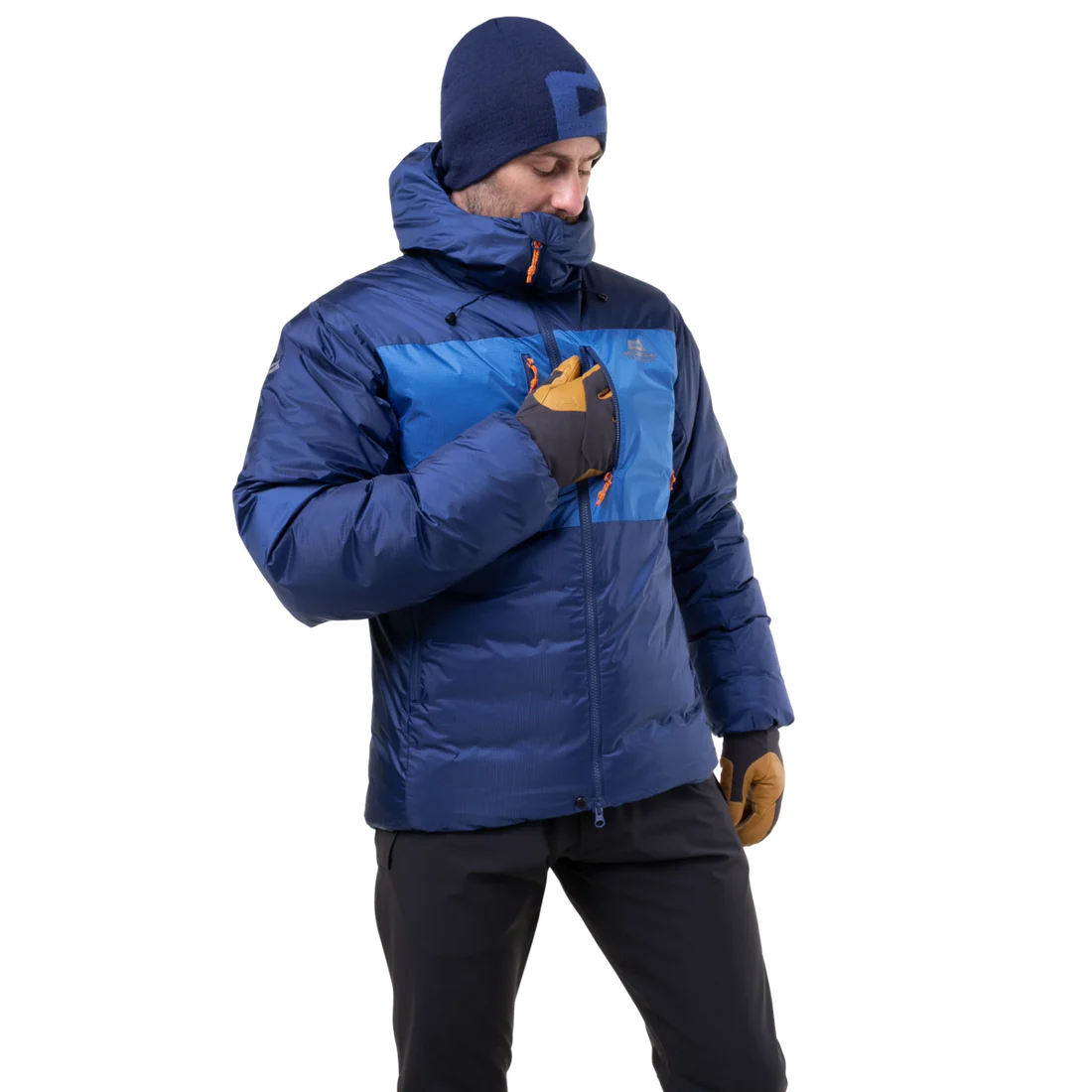 Mountain Equipment Kryos Men's Jacket in Admiral/Atlantic - On Model Front