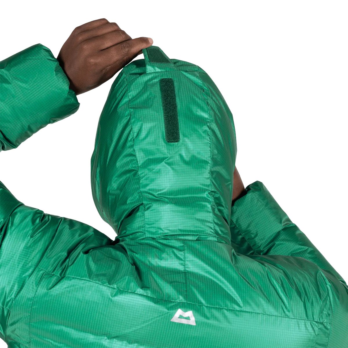 Mountain Equipment Kryos Men's Jacket in Alpine Green - Hood Drawcord Detail