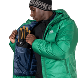 Mountain Equipment Kryos Men's Jacket in Alpine Green - Pocket and Glove Detail