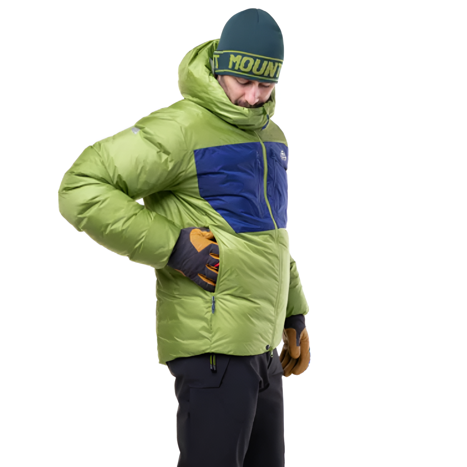 Mountain Equipment Kryos Men's Jacket in Cactus/Admiral - On Model Back