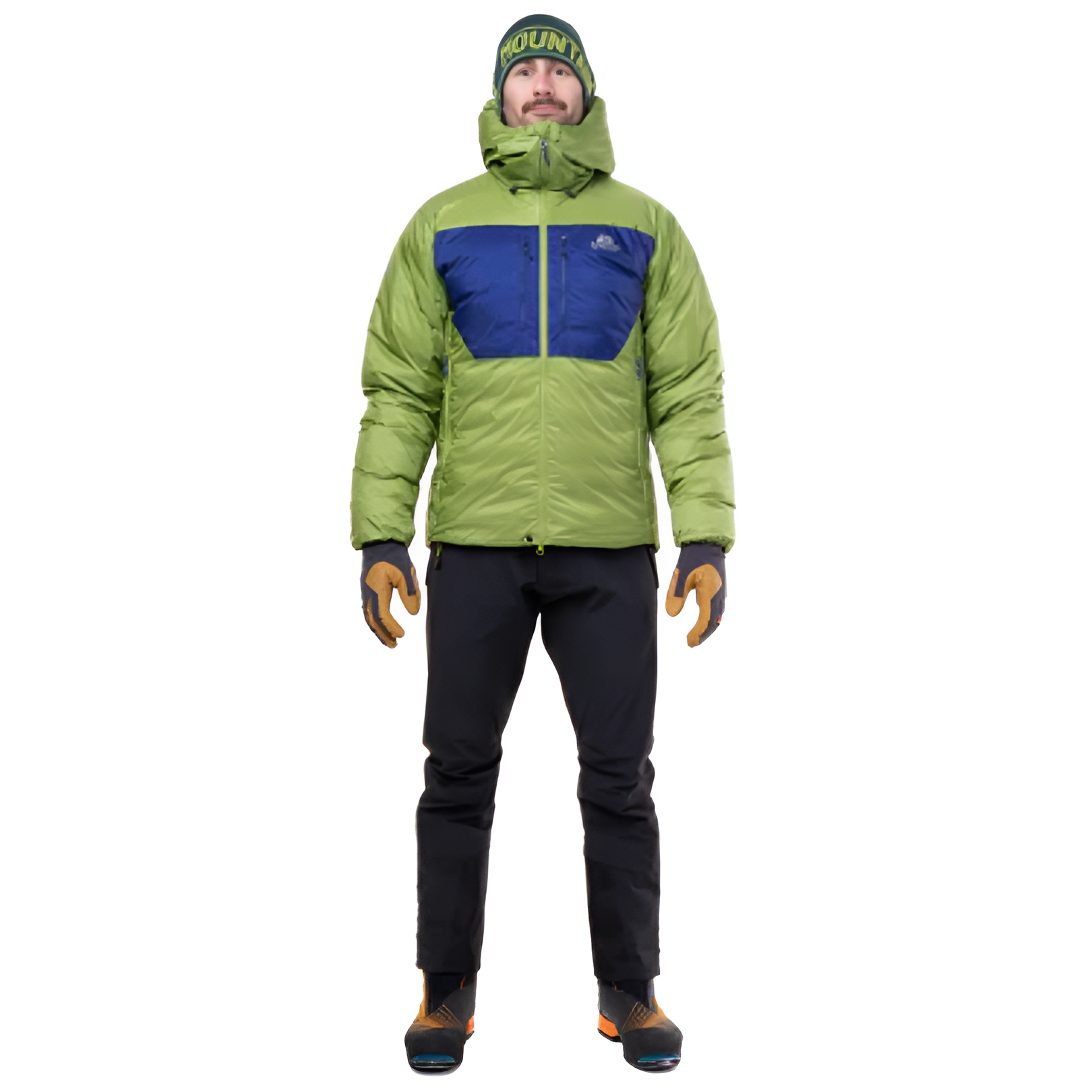 Mountain Equipment Kryos Men's Jacket in Cactus/Admiral - On Model Front