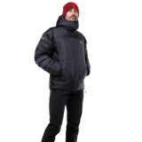 Mountain Equipment Kryos Men's Jacket in Obsidian - On Model Hood Up Side