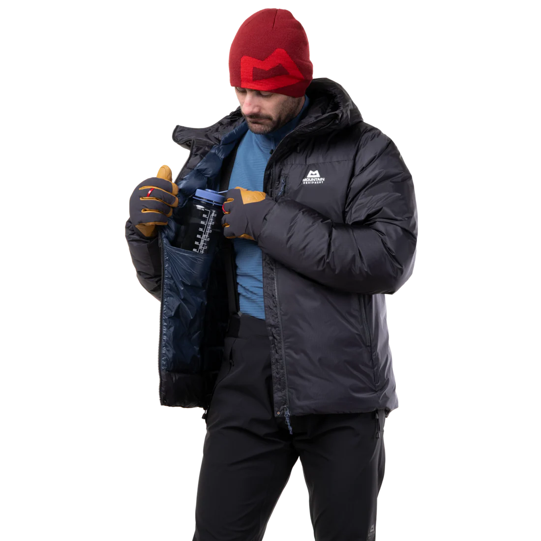 Mountain Equipment Kryos Men's Jacket in Obsidian - On Model Walking Side