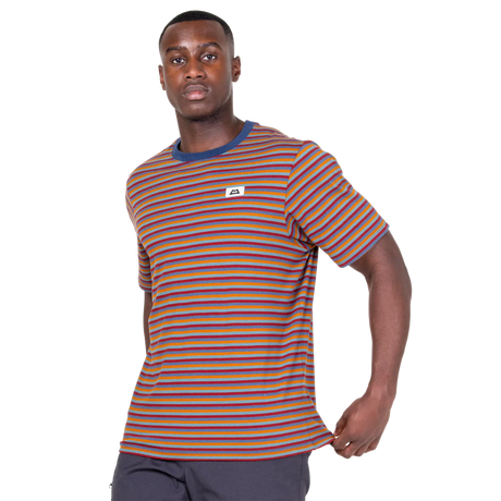 Mountain Equipment Lava Men's Tee in Stanage Stripe - Front view