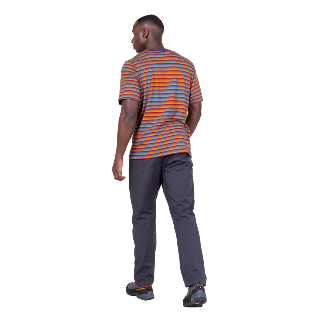 Mountain Equipment Lava Men's Tee in Stanage Stripe - Side view