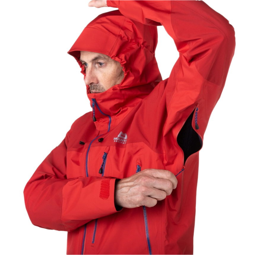 Mountain Equipment Lhotse GORE-TEX Men's Jacket Clearance in Imperial Red/Crimson - Pit Zip